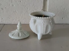 Vintage Repurposed Degenhart Gypsy Pot Kettle Cauldron Toothpick Holder, Milk Gl