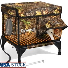 Heated Cat House Outdoor Insulated Weatherproof Shelter Winter Stray Cats New