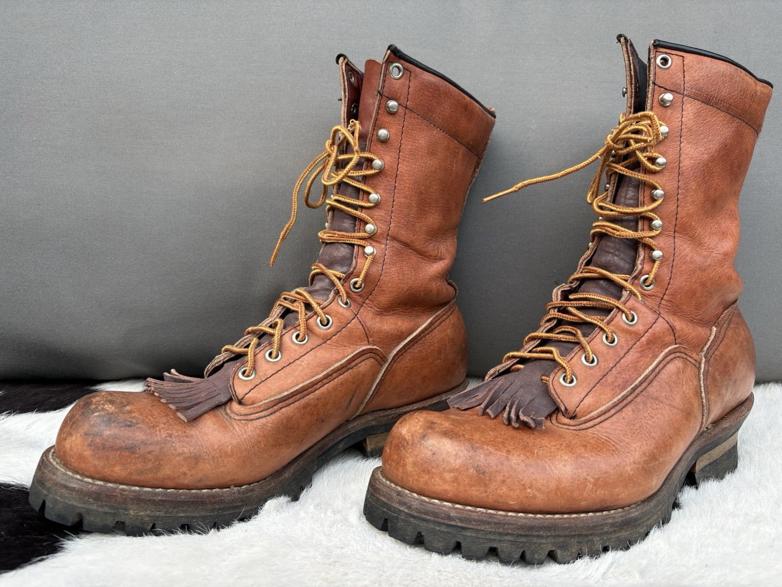 Vintage Red Wing 9E Work Boots Classic Leather Heritage Style