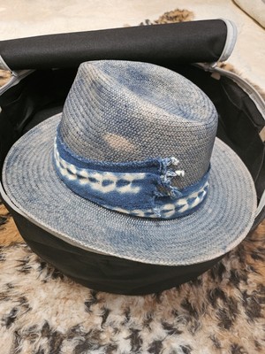 Worth & Worth by Orlando Palacios  Nu Blu Straw Hat Size 7 1/4 (58) $340 Retail