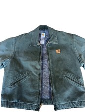 VINTAGE Carhartt Jacket Mens Large Green Detroit Blanket Lined J146 MOS USA