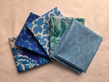 5 Fat Quarters - Blue Kaffe Fassett FQ 18 x 22 100 Cotton Quilting Fabric V. 21