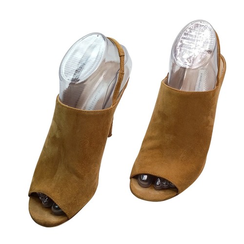 Diane von Furstenberg Slingback Mules Women Size 7B Tan Suede Stiletto Heels