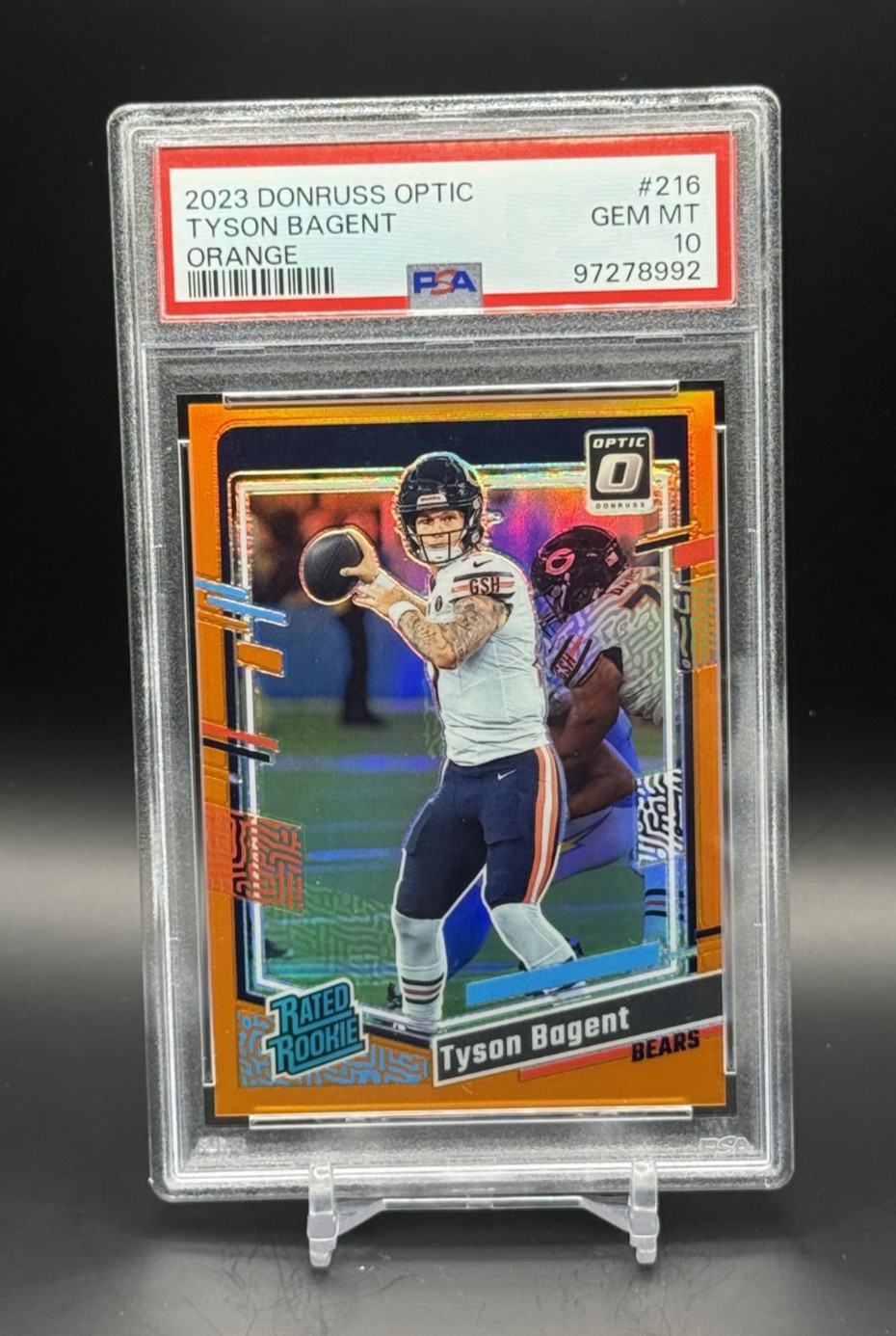 2023 Donruss Optic Tyson Bagent Rated Rookie Orange #216 158/249 PSA 10 POP 7