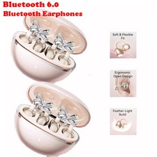 Clip On Earbuds Jewelry Wireless Bluetooth 6.0 Comfortable Open Ear Headphone US