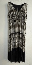 Simply Vera Vera Wang Abstract Pleated Chiffon Maxi Dress Women’s XL