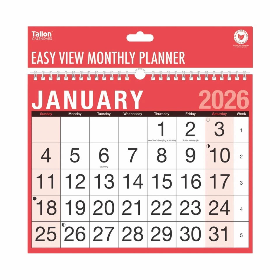 2026 Wall Calendar  Slim/A4 or A3 Wall Planner Large Month to View Planner - Image 3 of 4