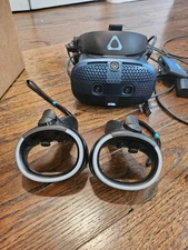 HTC Vive Cosmos VR Headset with Headphone Strap, Controllers, Cables, Breakout