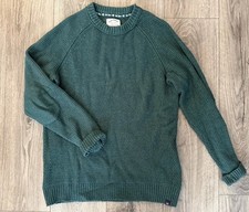 Fat Face Men  s Ribbed Knit Sweater   Green   Size M   British Designed Crewneck