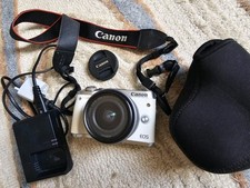 Canon EOS M6 24.2MP Mirrorless Digital Camera w/15-45mm Zoom Lens, White/Cream