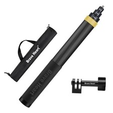 Super Long Selfie Stick 36cm to 3m 9.8ft Carbon Fiber Invisible Selfie Yellow