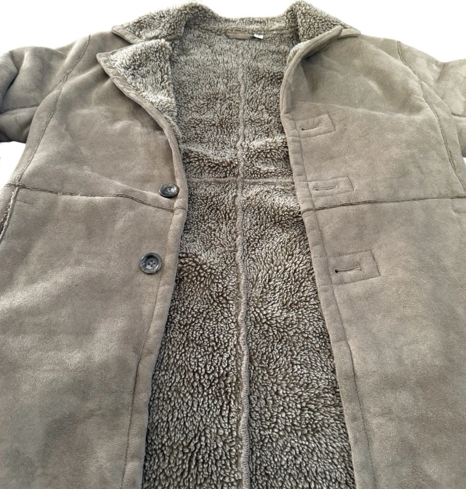 VTG Uniqlo Faux Suede Sharper Lined Men’s Coat Winter Jacket, Sz M 21X28  - Image 2 of 4