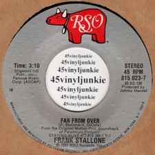 Frank Stallone NM 45 rpm "Far From Over" on RSO Records