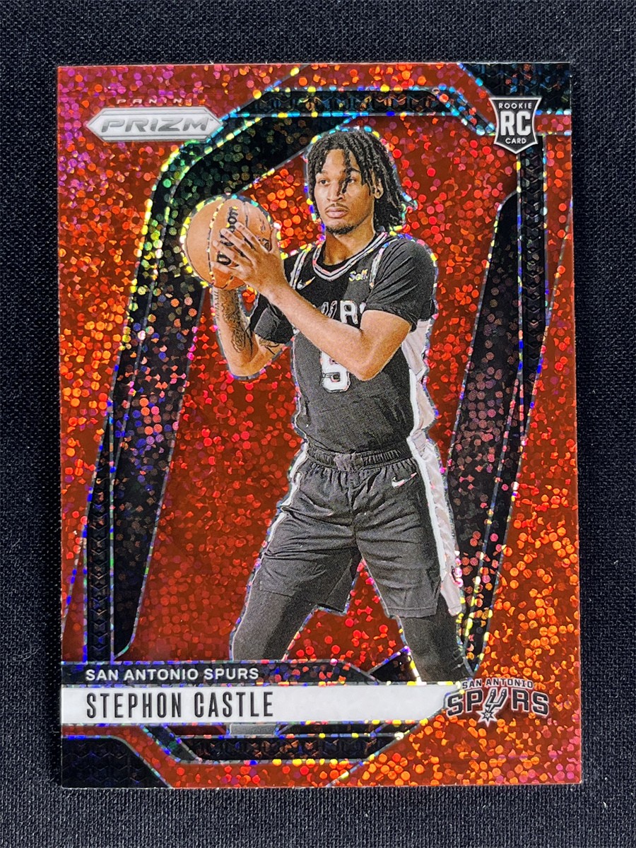 2024-25 Panini Prizm Stephon Castle #234 Red Sparkle Prizm Rookie RC Spurs