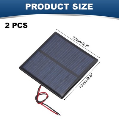 2 Pcs 3V 0.63W 210mA Mini Solar Panels with 2 Cable 70mm x 70mm | eBay