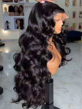 Raw Peruvian Body Wave 250 Density 40 42 Inch 13X6 HD Lace Front Human Hair Wig