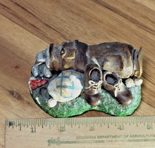 vtg resin golf themed figurine w/ bag, shoes, cap, and balls. - euc