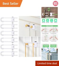 Durable U-Shaped Baby Proofing Cabinet Locks - 6 Pack Adjustable Safety Latches