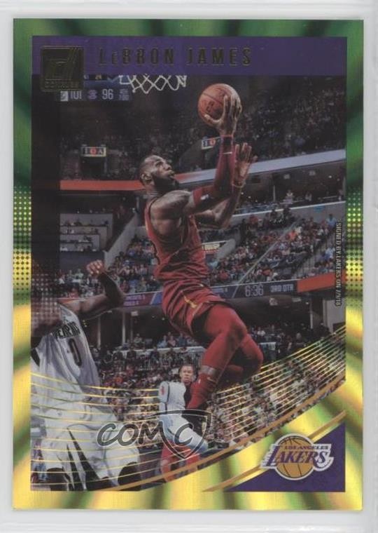 2018-19 Panini Donruss Holo Green & Yellow Laser LeBron James #94