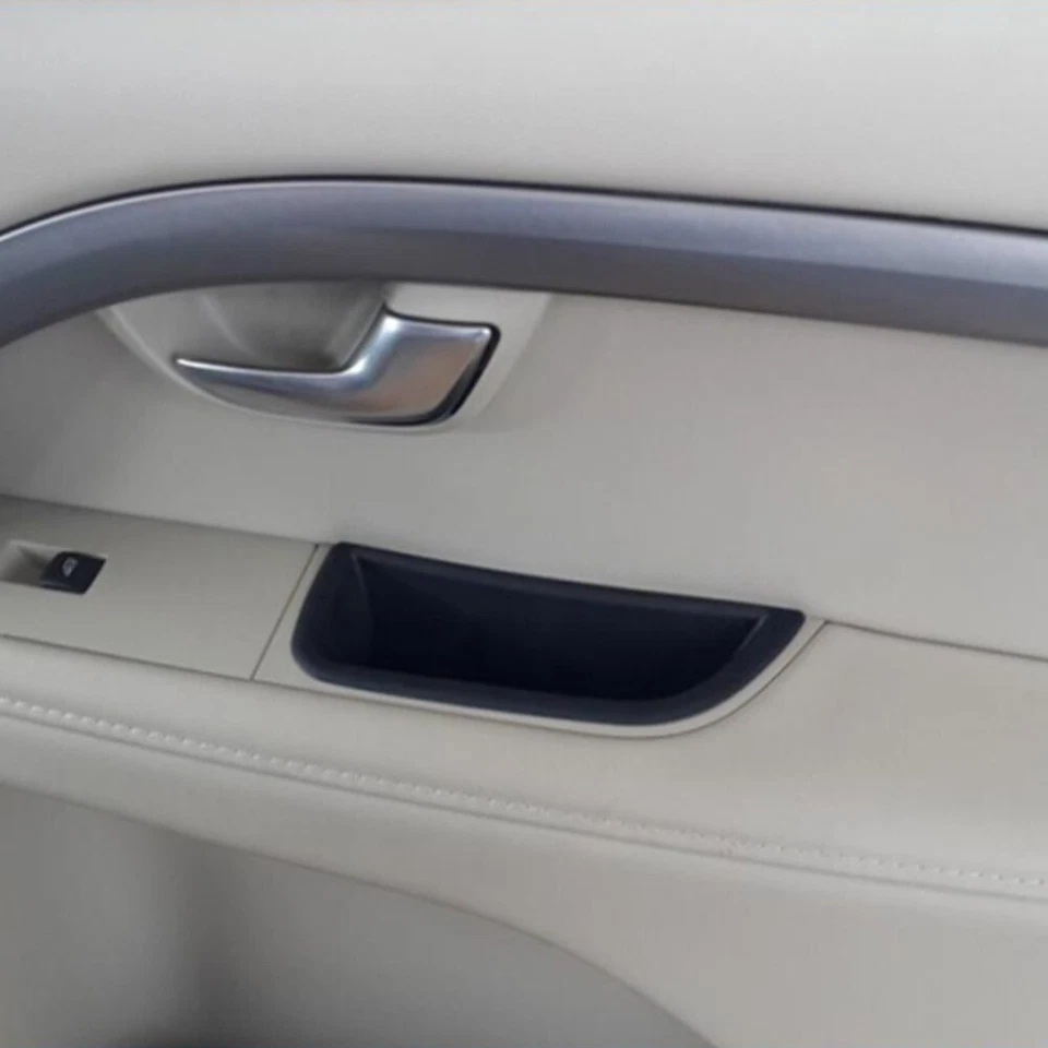 Organizador de caja de almacenamiento con manija de puerta delantera ABS negro para Volvo S80 V70 XC70 Foto 4 de 4
