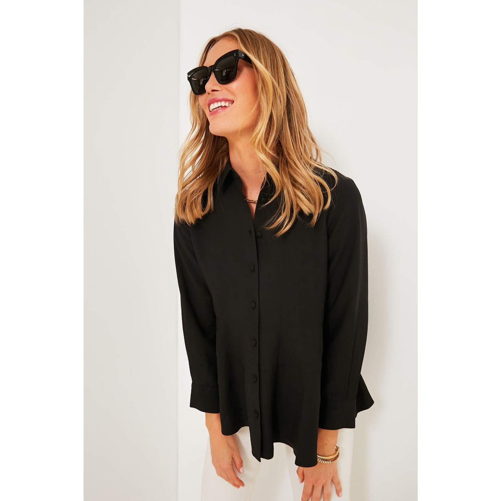 POMANDER PLACE Black Ashlen Blouse Size XL NWT Retail $98 Tuckernuck