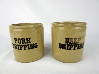   Vintage Steinzeug Rind & Schwein Tropf Topf - Pearsons of Chesterfield