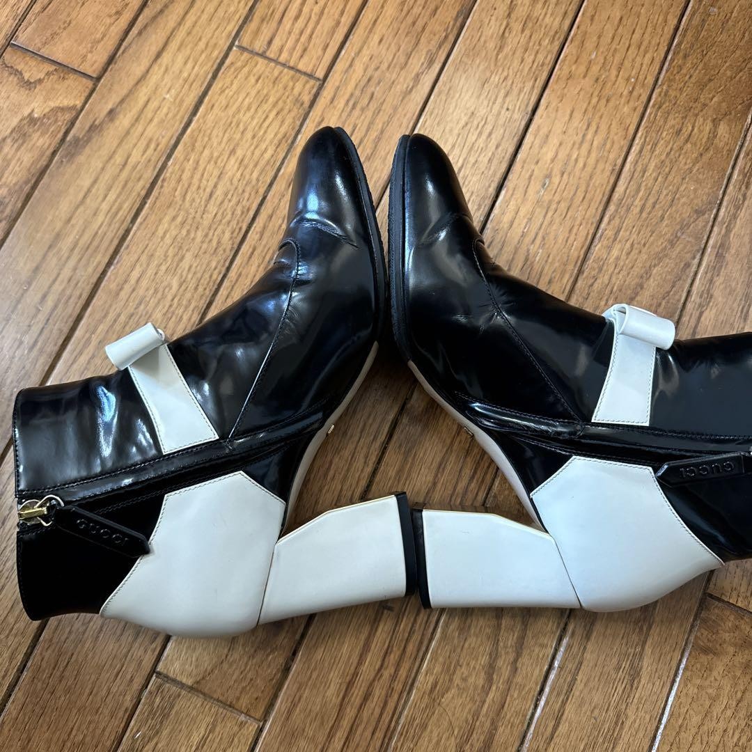 Gucci Boots Black X White With Zipper Size 36 US About6 For Women thumbnail 5