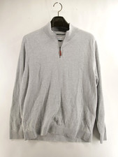 Tommy Bahama Island Zone Mens Large Gray 1/4 Zip Pullover Sweater Coolmax Light