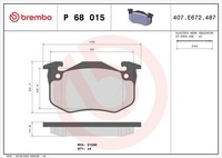 Brembo Bremsbelagsatz, Scheibenbremse P 68 015 FüR Renault
