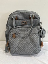 Dikaslon Womens Diaper Backpack Bag Zipper Pockets Multipurpose Travel Gray