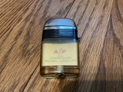 Vintage Scripto Vu Lighter, Approved Finance insert, Black Band