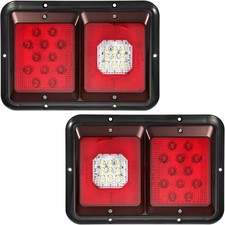 Partsam 2pcs Double Led Trailer Tail Lights With Horizontal Mount Dual Red Usa Partsam 2pcs Double Led Trailer Tail Lights With Horizontal Mount Dual Red Usa