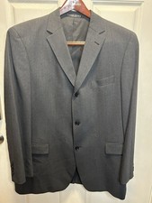 Hugo Boss Sport Coat Mens 44R Gray Virgin Wool Blazer 3 Button Made in USA