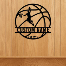 Custom Basketball Metal Sign,Personalized Player Name Wall Art,Basketball Gift