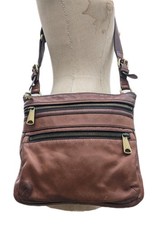 Borsa vintage Fossil Messenger in pelle marrone tracolla