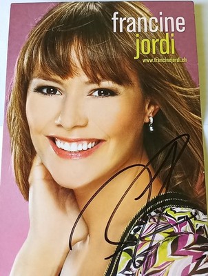 Handsignierte Autogrammkarte von Francine Jordi / Schweiz