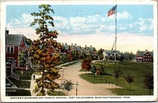 Fort Oglethorpe Officers Quarters Parade Ground Postcard 1920 Lexington KY Tenn