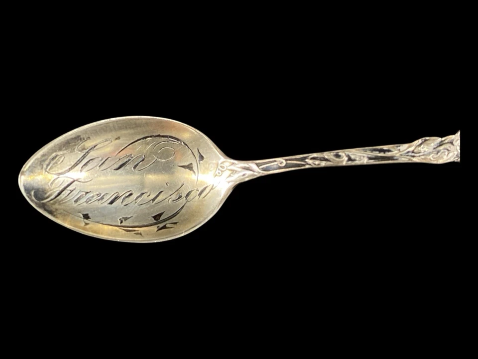 Antigua cuchara de recuerdo Watson Sterling San Francisco patrón Columbine 3,5" Foto 2 de 4