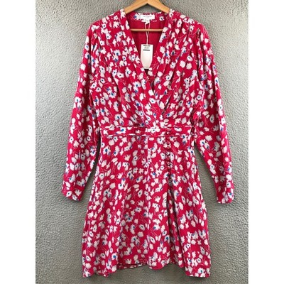 New EQUIPMENT Women's L Collie Lily 100% Silk Floral Surplice Dress