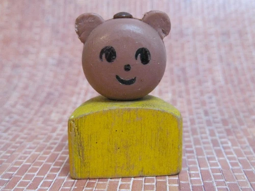 VTG Little People Play Family GOLDILOCKS Playset YELLOW Triangle WOOD BABY BEAR