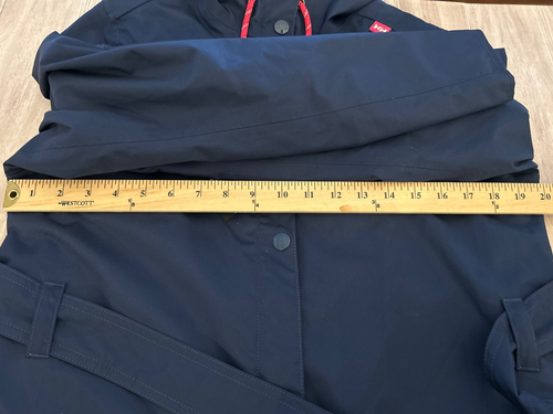 womens NEW WITH TAGS Helly Hansen Lyness Navy Trench Coat /Pink Trim Size Med - Picture 19 of 22