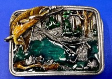 Trout Fly Fish Fishing Fisherman Sportsman Vintage 1983 Bergamot Belt Buckle