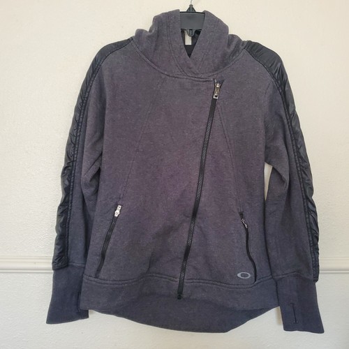 Oakley Womens Jacket Hooded Full Diagonal Zip Size M Black LS Thumb Slots - 第 1/23 張圖片