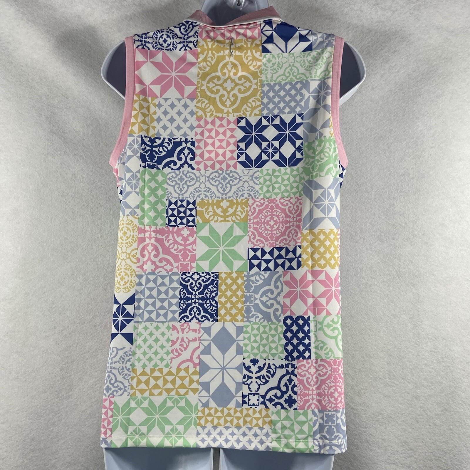 RLX Ralph Lauren Polo Shirt Women’s Medium Pink Golf Patchwork Athleisure New image 4