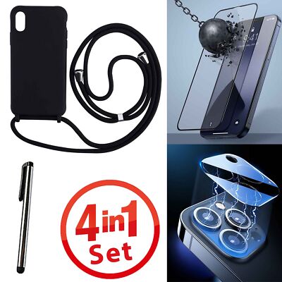 Handykette mit Kamera Schutz Glas Folie Handy Hülle Band Case Kordel Cover Seil