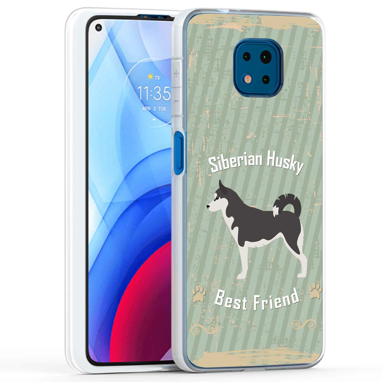 Phone Case Cover for Motorola Moto G Power 2021,Siberian Husky Dog Print, USA
