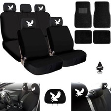 For BMW New Eagle Car Truck SUV Seat Covers Headrest Floor Mats Full Set 