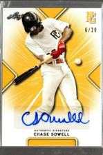 2021 Leaf Perfect Game Showcase Yellow #BACS4 Chase Sowell Auto /20
