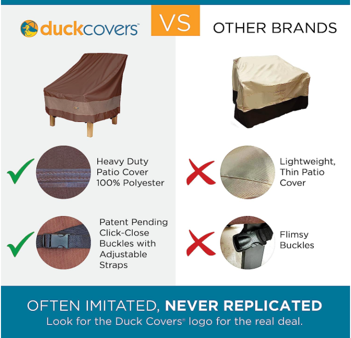 Duck Covers Ultimate Waterproof Patio Loveseat Cover, 79 Inch, Mocha