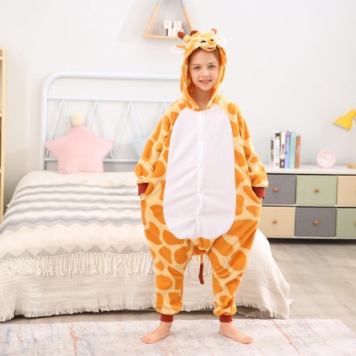 Giraffe One-piece Pajamas for Kids Boys and Girls Winter Soft Sleepwear Pyjama - Picture 4 of 40